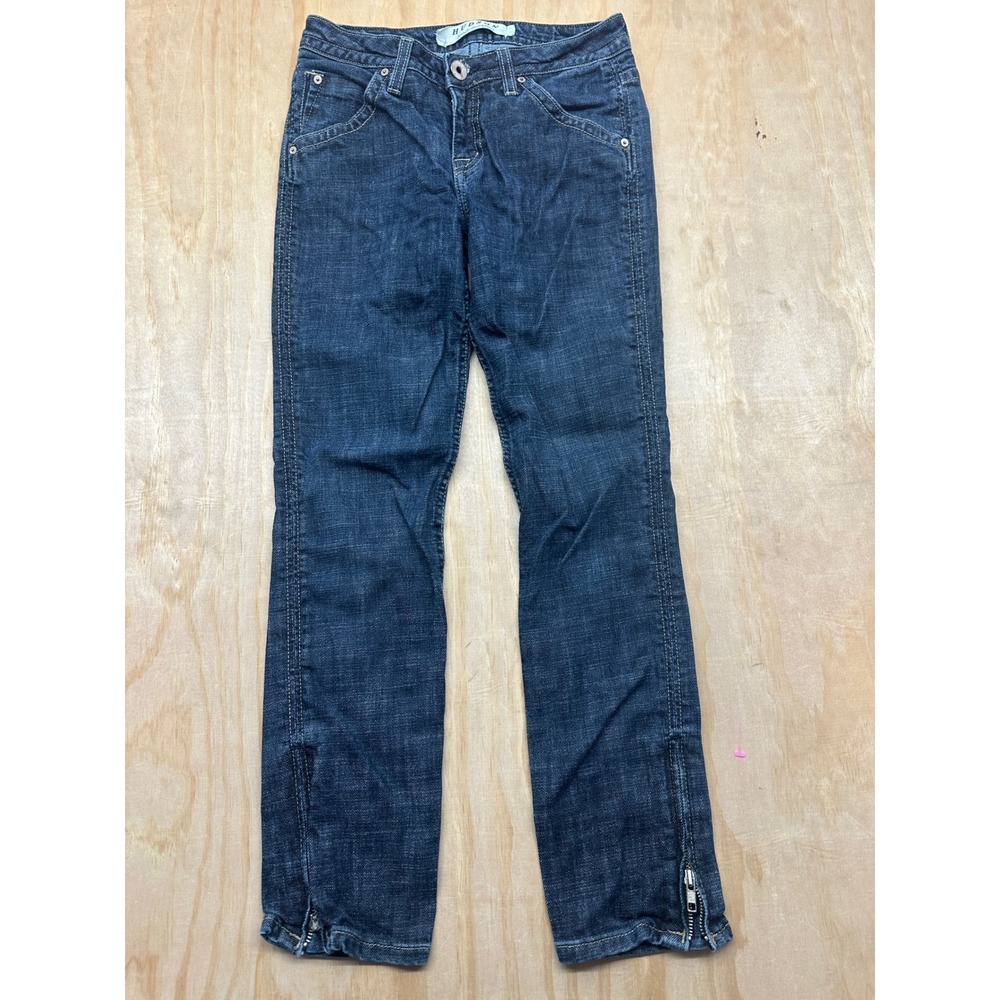 Hudson Fine Tailored Jeans Womens 26 Dark Wash Straight Leg Ankle Zip 409UKE